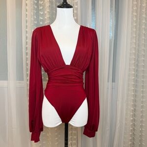 Chic Deep Red Women's Bodysuit